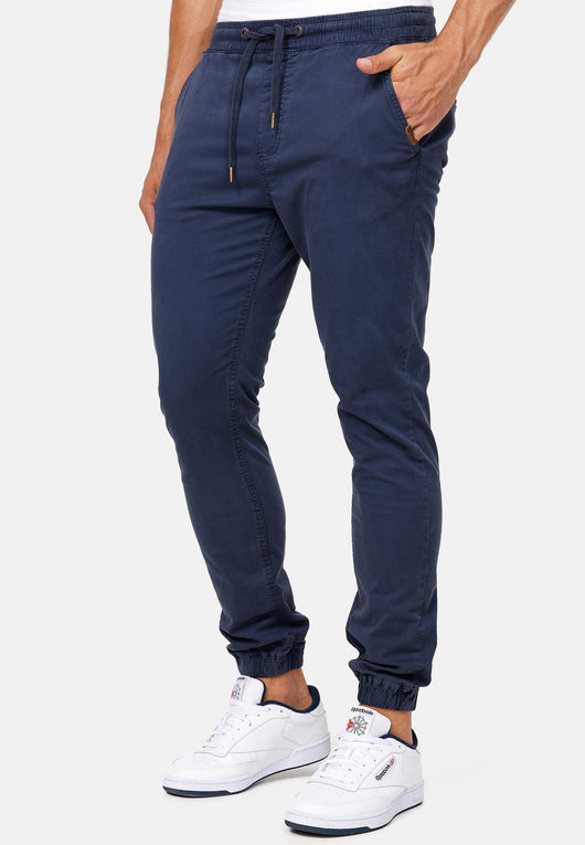 Indicode men's Fields trousers with 4 pockets made of 98% cotton