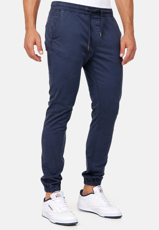 Indicode men's Fields trousers with 4 pockets made of 98% cotton