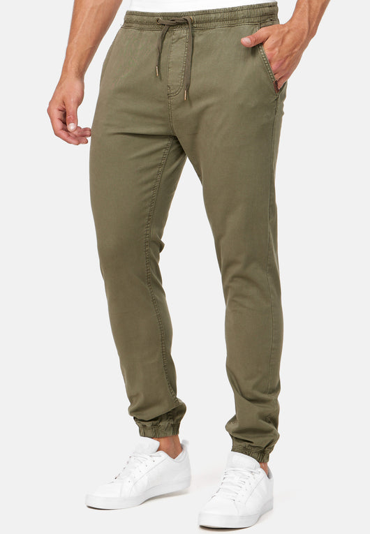 Indicode men's Fields trousers with 4 pockets made of 98% cotton