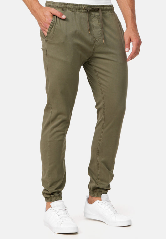 Indicode men's Fields trousers with 4 pockets made of 98% cotton