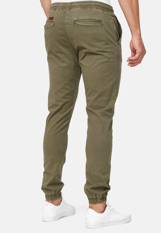 Indicode men's Fields trousers with 4 pockets made of 98% cotton
