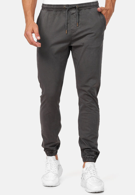 Indicode men's Fields trousers with 4 pockets made of 98% cotton