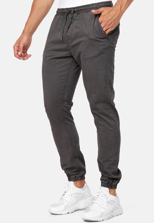 Indicode men's Fields trousers with 4 pockets made of 98% cotton