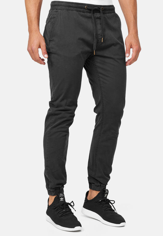 Indicode men's Fields trousers with 4 pockets made of 98% cotton