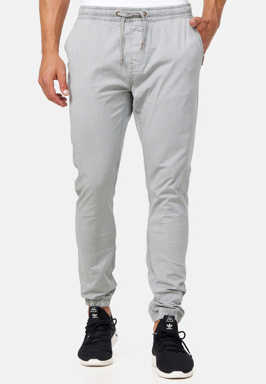 Indicode men's Fields trousers with 4 pockets made of 98% cotton