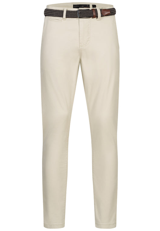 Indicode men's early chinos with 4 pockets incl. belt made of 98% cotton