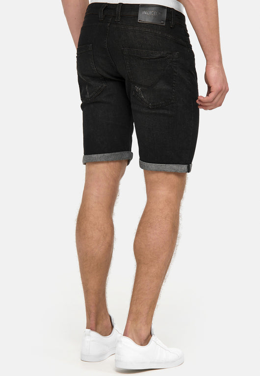 Indicode Men's Caden Jeans Shorts with 5 pockets made of 98% cotton
