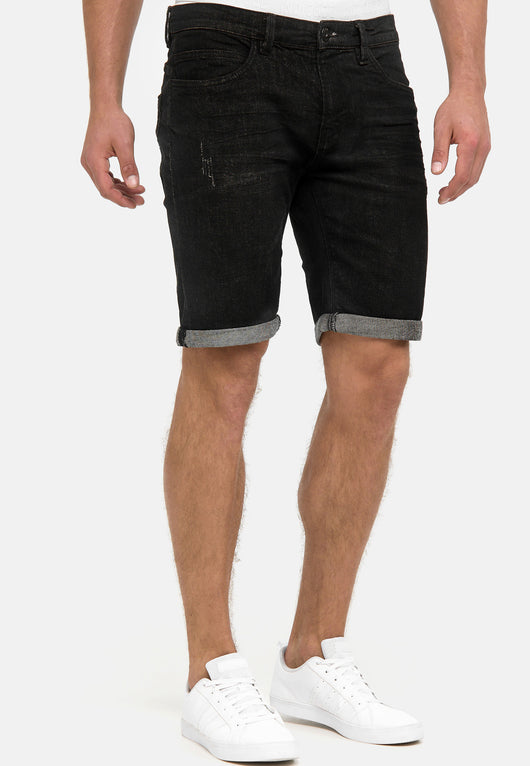 Indicode Men's Caden Jeans Shorts with 5 pockets made of 98% cotton