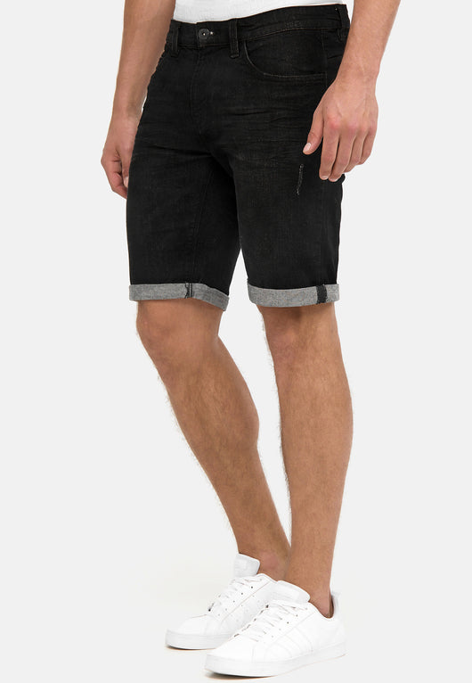 Indicode Men's Caden Jeans Shorts with 5 pockets made of 98% cotton