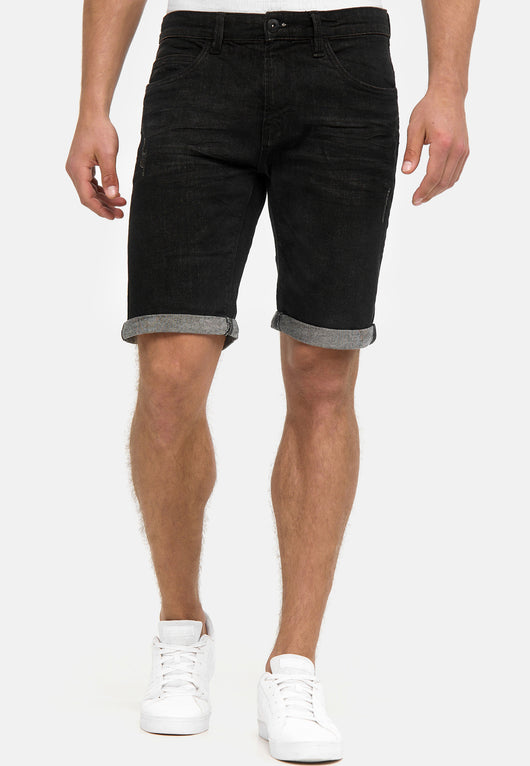 Indicode Men's Caden Jeans Shorts with 5 pockets made of 98% cotton