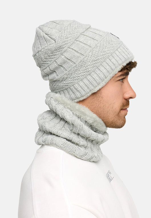 Indicode Men's Siracusa Winter Set Hat & Scarf with Fleece Lining (Teddyfleece)