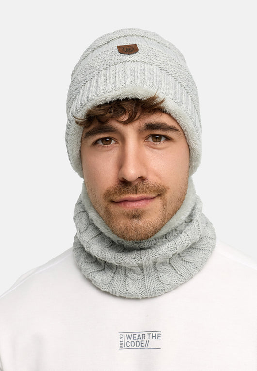 Indicode Men's Siracusa Winter Set Hat & Scarf with Fleece Lining (Teddyfleece)