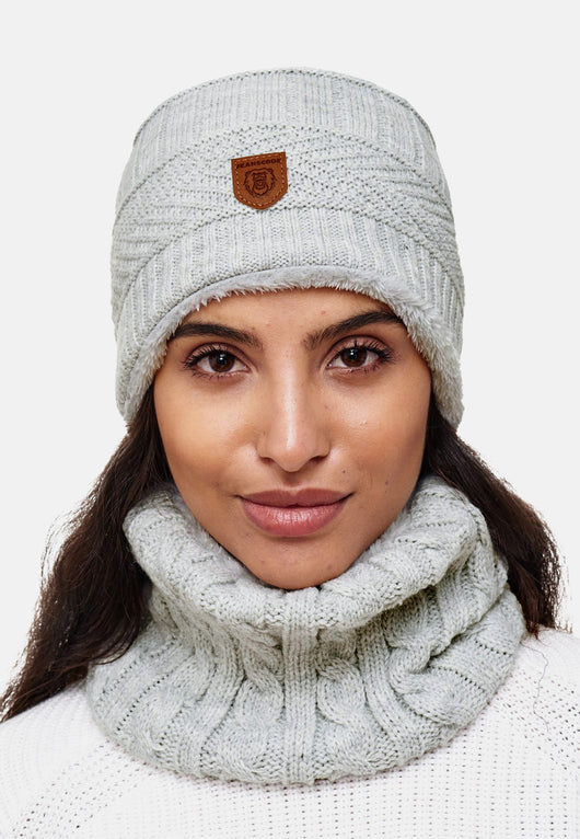 Indicode Men's Siracusa Winter Set Hat & Scarf with Fleece Lining (Teddyfleece)