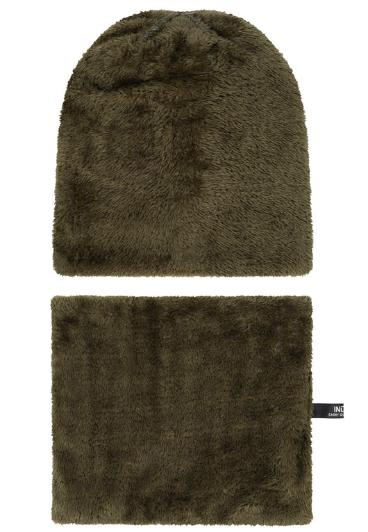 Indicode Men's Siracusa Winter Set Hat & Scarf with Fleece Lining (Teddyfleece)