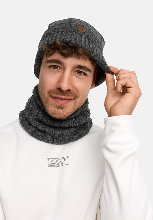 Indicode Men's Siracusa Winter Set Hat & Scarf with Fleece Lining (Teddyfleece)