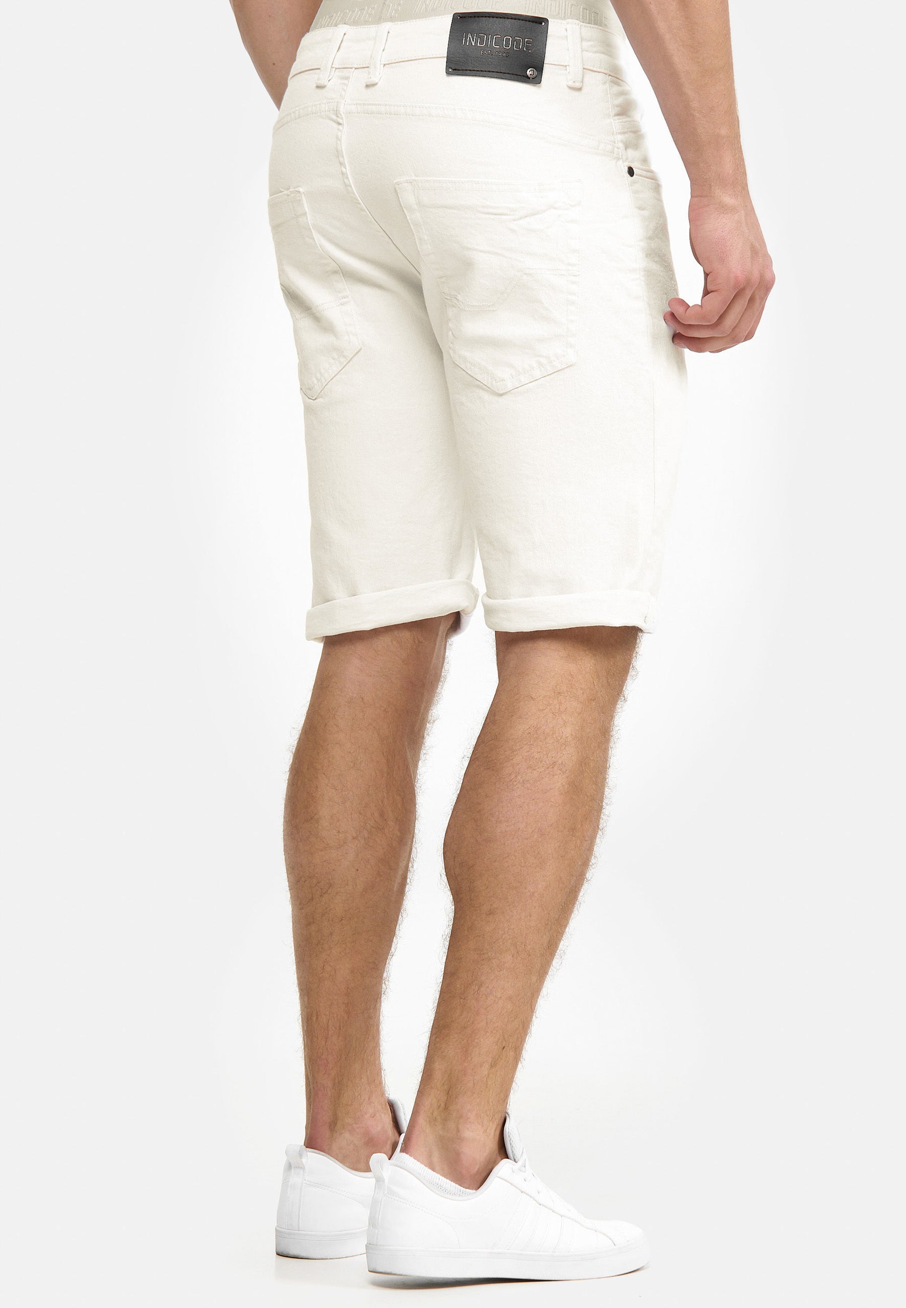 Indicode Men's Caden Jeans Shorts with 5 pockets made of 98% cotton