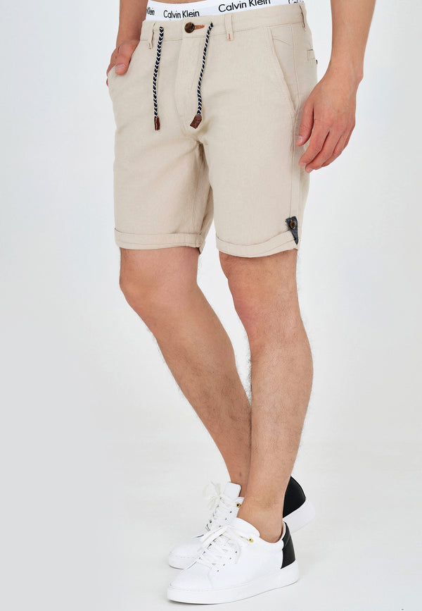 Indicode Men's Beauvais 4-pocket shorts in cotton and linen