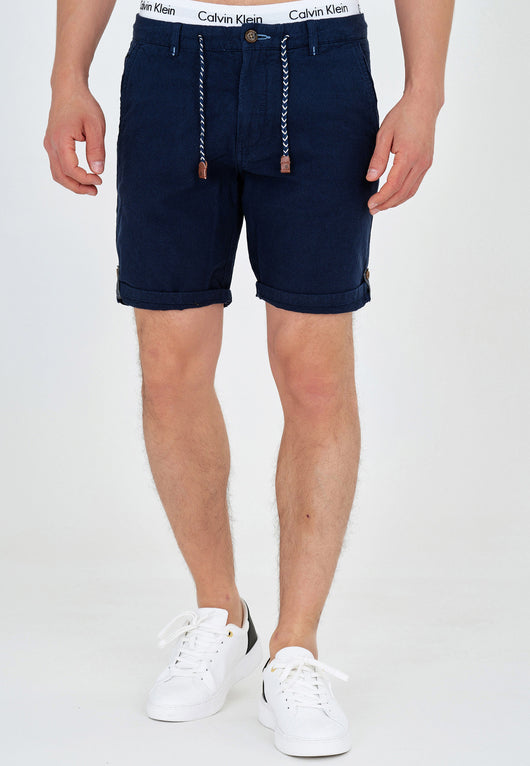 Indicode Men's Beauvais 4-pocket shorts in cotton and linen