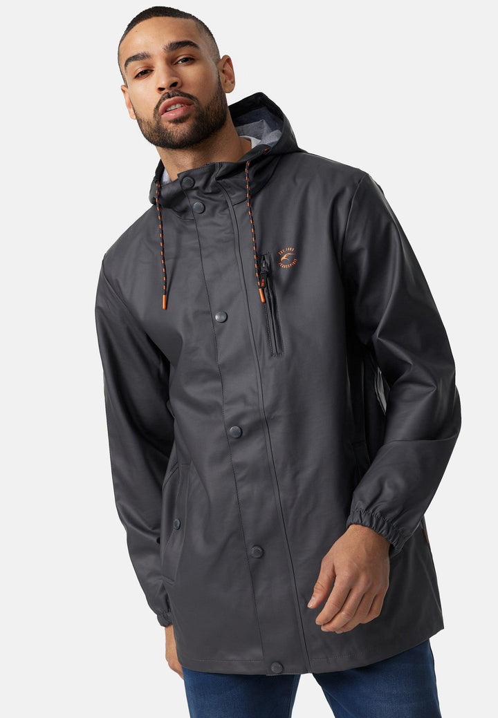 Indicode Herren Malmoe Regenjacke mit Kapuze lange wasserdichte Segeljacke - INDICODE