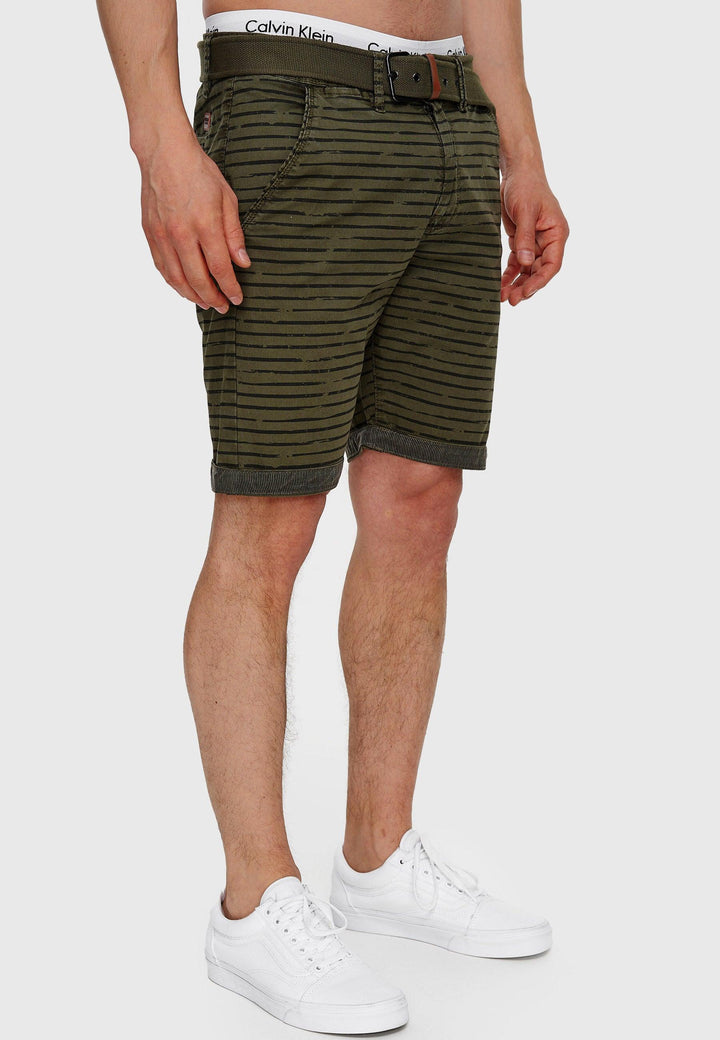 Indicode Herren Arroyo Shorts mit Gürtel aus 98% Baumwolle - INDICODE