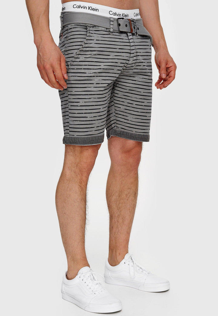 Indicode Herren Arroyo Shorts mit Gürtel aus 98% Baumwolle - INDICODE