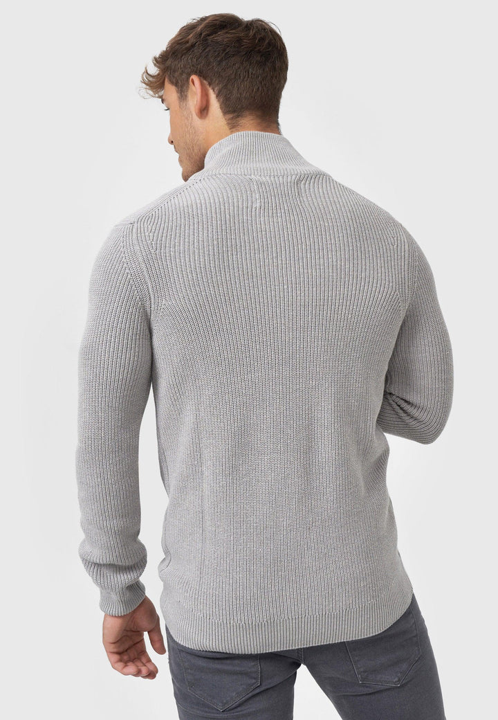 Indicode Herren Dodson Strickjacke mit Stehkragen aus 100% Baumwolle - INDICODE