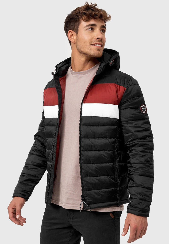 Indicode Herren Hampshire Steppjacke in Daunenjacken-Optik mit abnehmbarer Kapuze - INDICODE