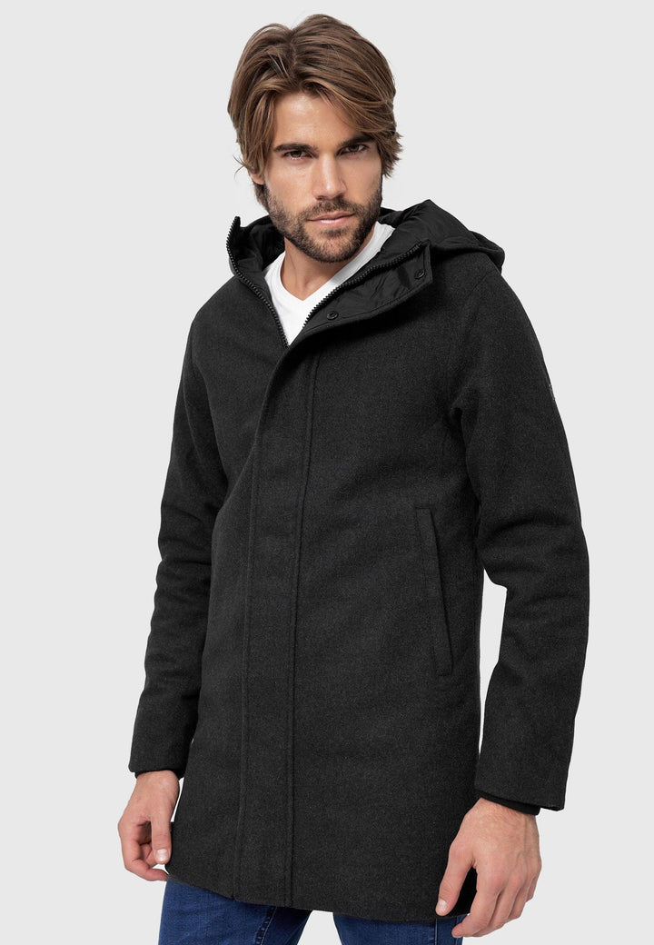 Indicode Herren Marks Wintermantel mit Kapuze (Woll-Mix) - INDICODE