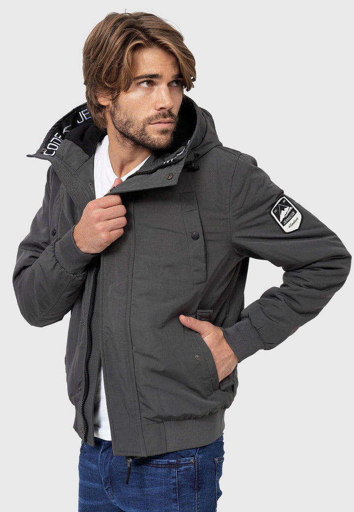 Indicode Herren Albany Jacke mit Kapuze (Polar-Fleece-Futter) & Reißverschluss - INDICODE