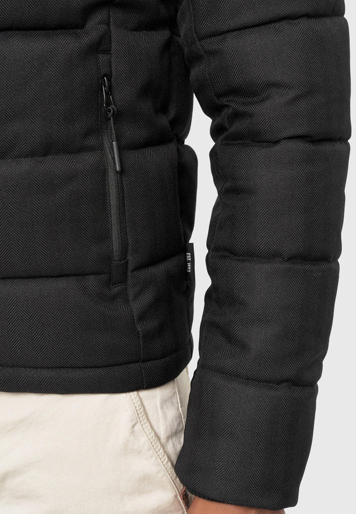 Indicode Herren Hebert Steppjacke in Daunenjacken-Optik mit Kapuze - INDICODE
