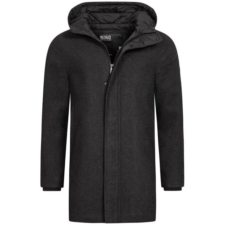 Indicode Herren Marks Wintermantel mit Kapuze (Woll-Mix) - INDICODE