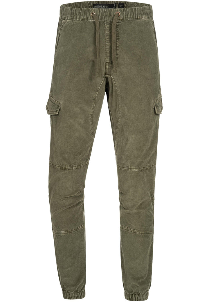 Indicode Herren Walker Cargohose aus 98% Baumwolle (Cord-Stretch) - INDICODE