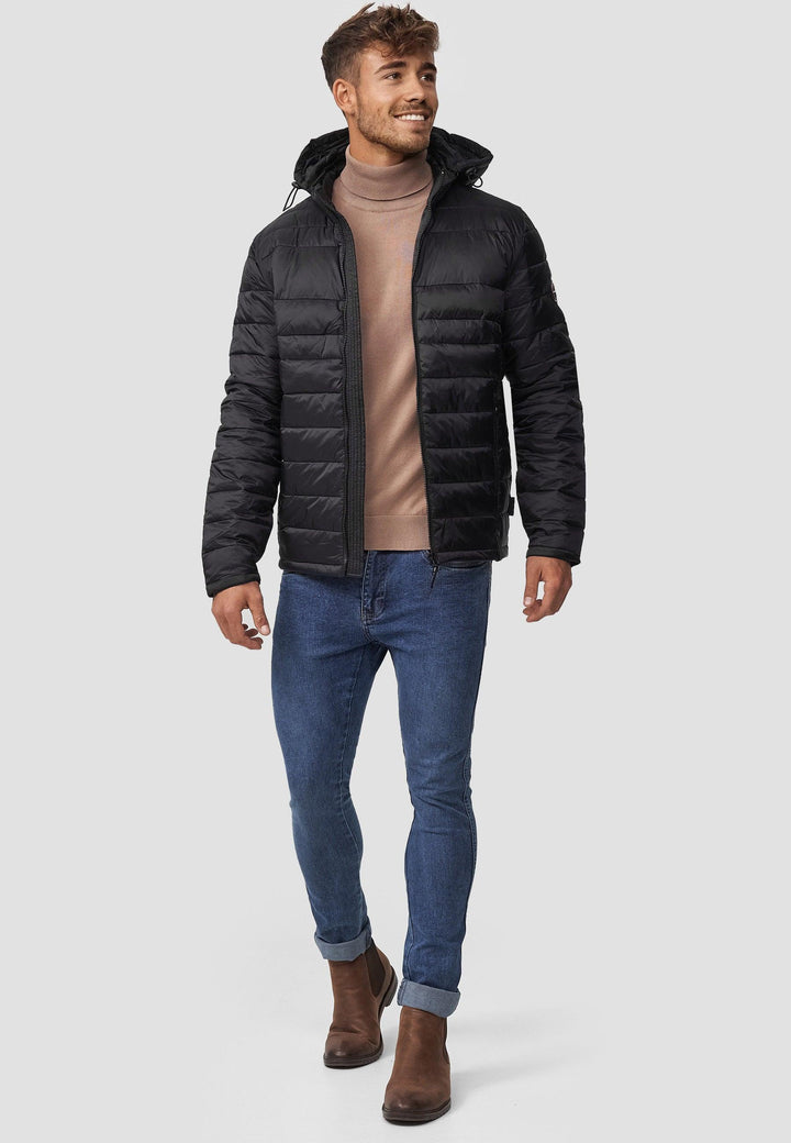 Indicode Herren Hampshire Steppjacke in Daunenjacken-Optik mit abnehmbarer Kapuze - INDICODE