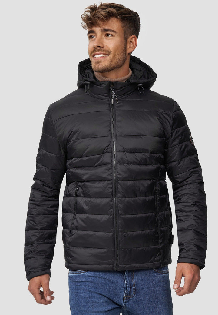 Indicode Herren Hampshire Steppjacke in Daunenjacken-Optik mit abnehmbarer Kapuze - INDICODE