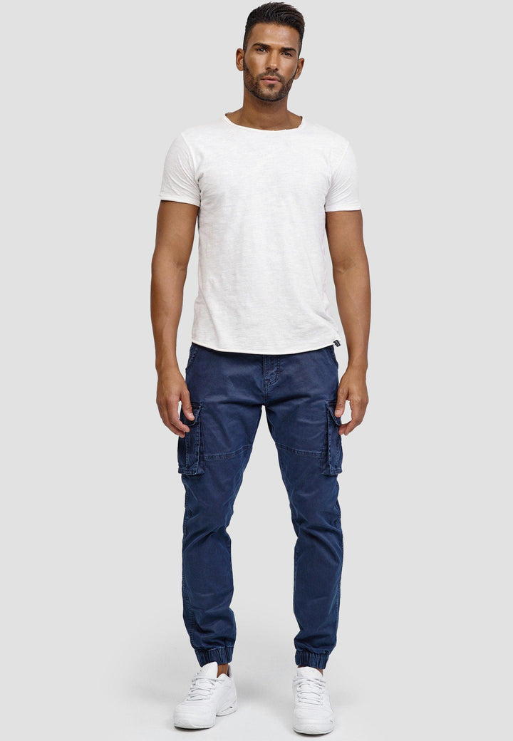Indicode Herren Kerr Cargohose aus 98% Baumwolle inkl. Gürtel - INDICODE