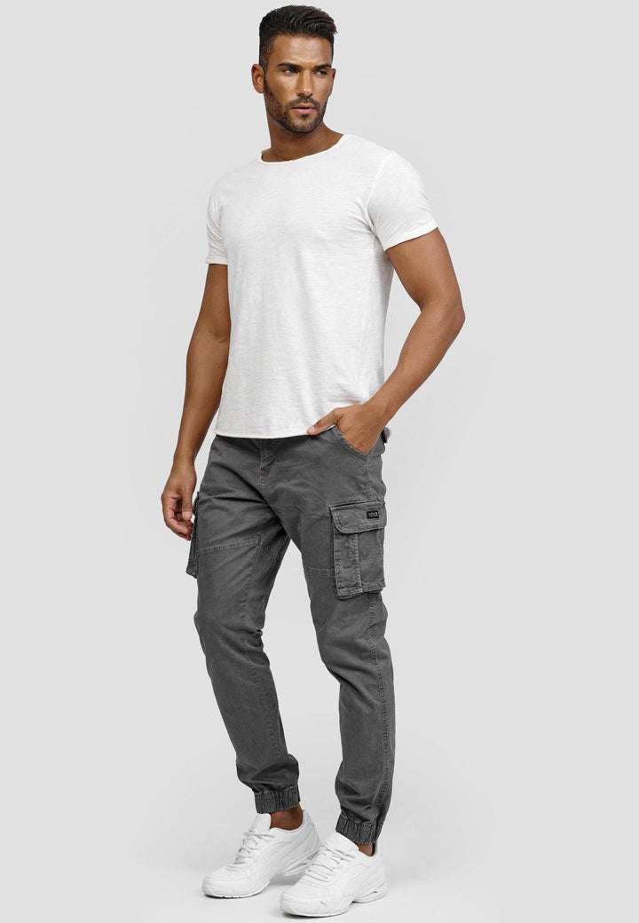 Indicode Herren Kerr Cargohose aus 98% Baumwolle inkl. Gürtel - INDICODE