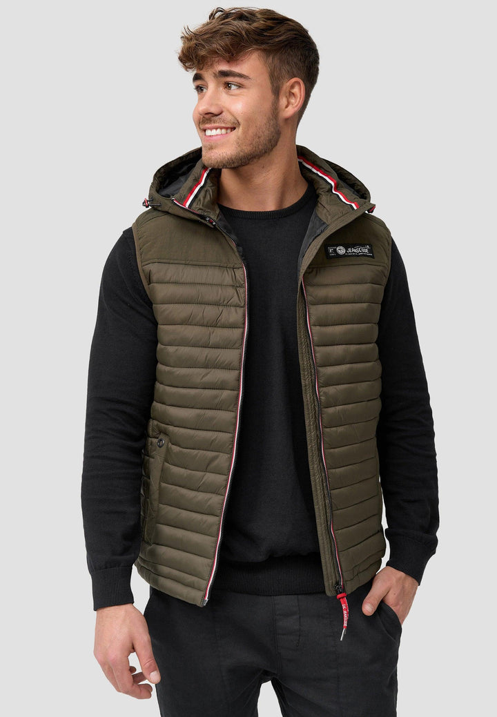 Indicode Herren Leach Steppweste mit Kapuze - INDICODE