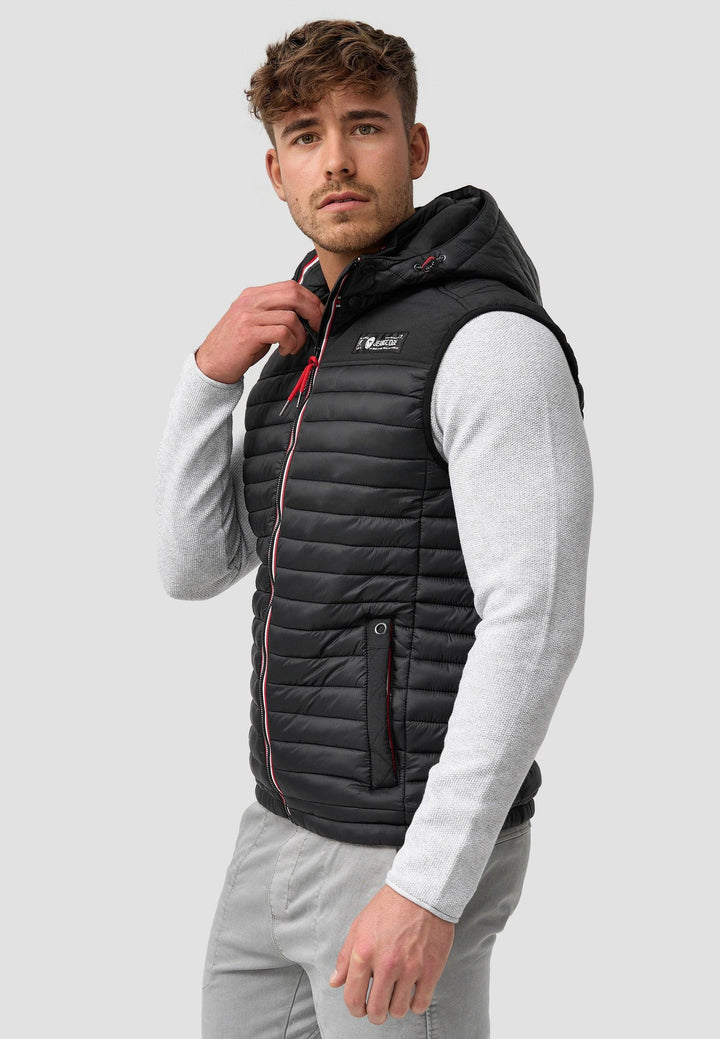 Indicode Herren Leach Steppweste mit Kapuze - INDICODE