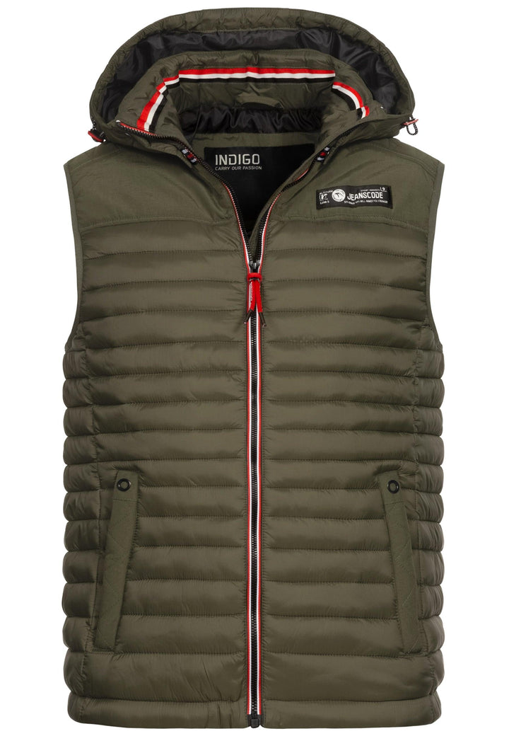 Indicode Herren Leach Steppweste mit Kapuze - INDICODE