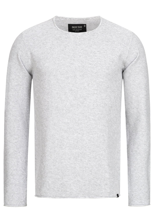 Indicode Men's Loakim Knit Jumper with Crew Neck & Roll Edge made from 100% Cotton