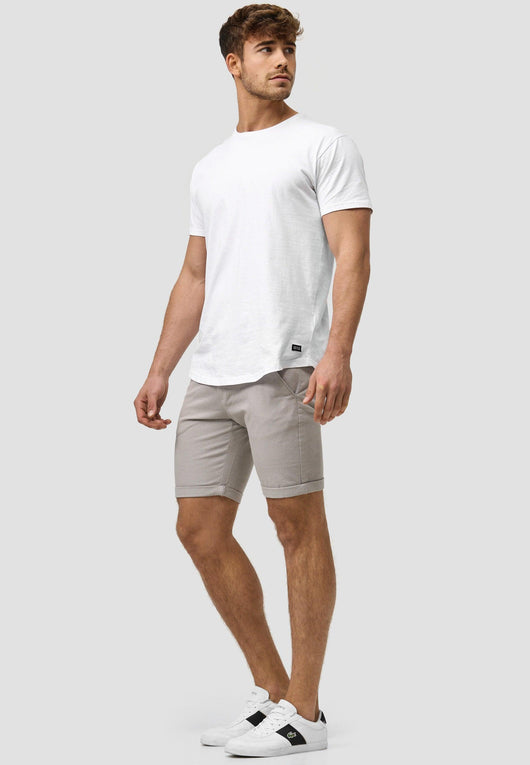 Indicode Herren Bryant Chino Shorts mit 4 Taschen inkl. Gürtel aus 98% Baumwolle