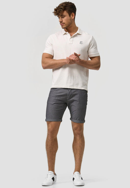 Indicode Herren Bryant Chino Shorts mit 4 Taschen inkl. Gürtel aus 98% Baumwolle