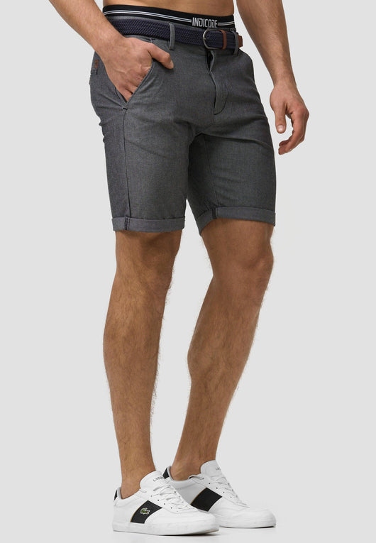 Indicode Herren Bryant Chino Shorts mit 4 Taschen inkl. Gürtel aus 98% Baumwolle