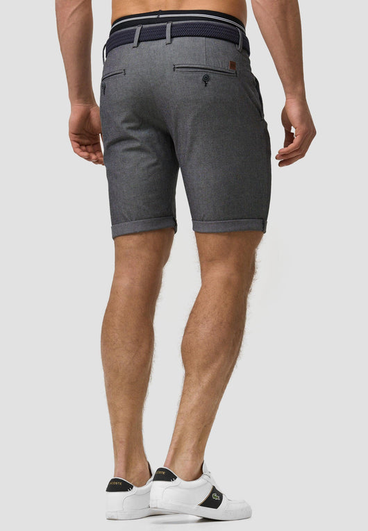 Indicode Herren Bryant Chino Shorts mit 4 Taschen inkl. Gürtel aus 98% Baumwolle