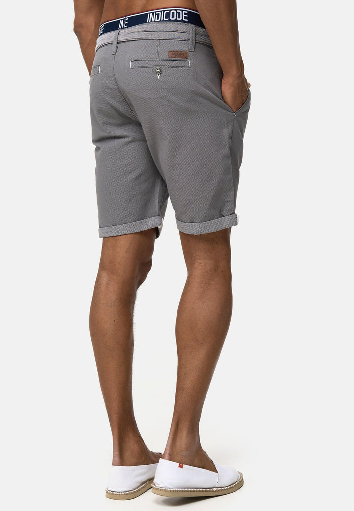 Indicode Herren Acton Chino Shorts mit Kordel-Gürtel aus 100% Baumwolle - INDICODE