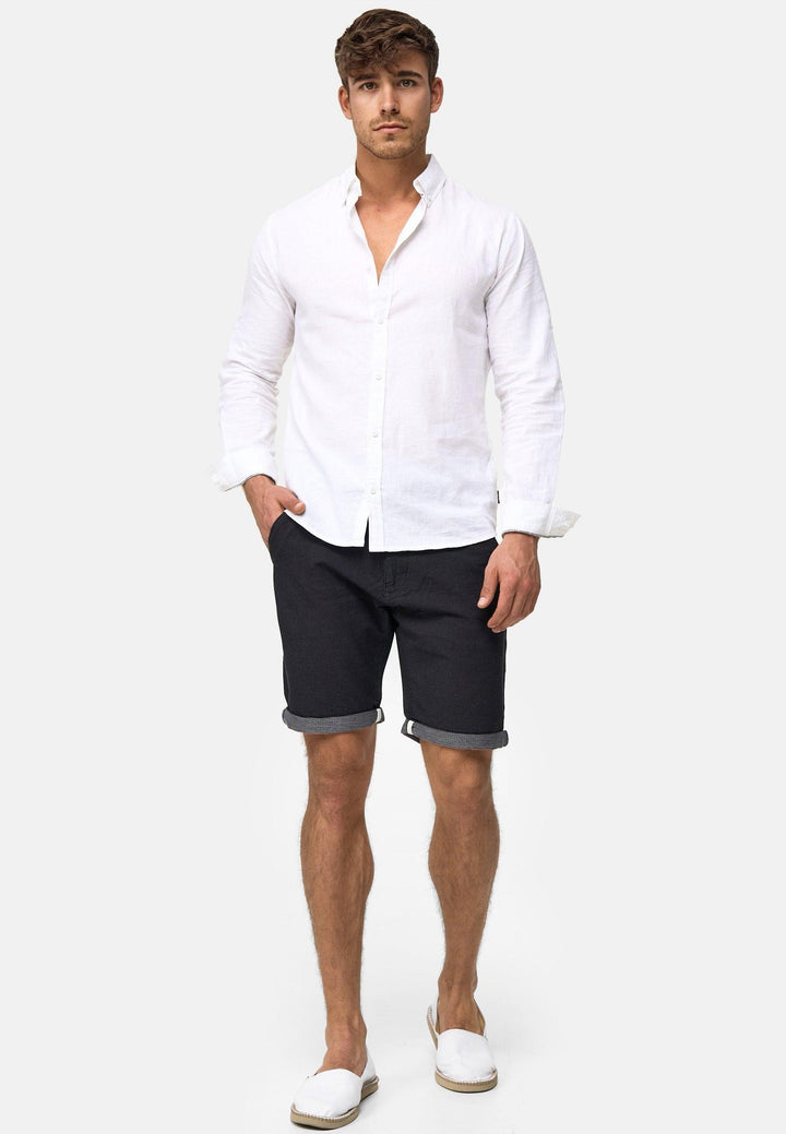 Indicode Herren Acton Chino Shorts mit Kordel-Gürtel aus 100% Baumwolle - INDICODE