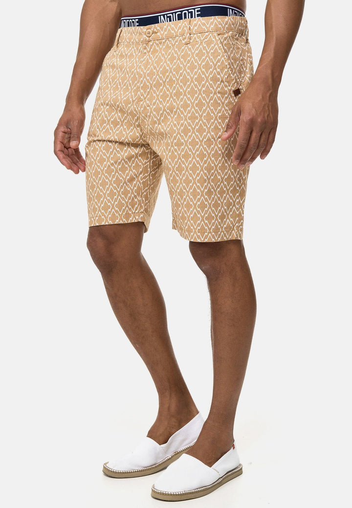Indicode Herren Apostolis Chino Shorts mit 4 Taschen aus 55% Leinen - INDICODE
