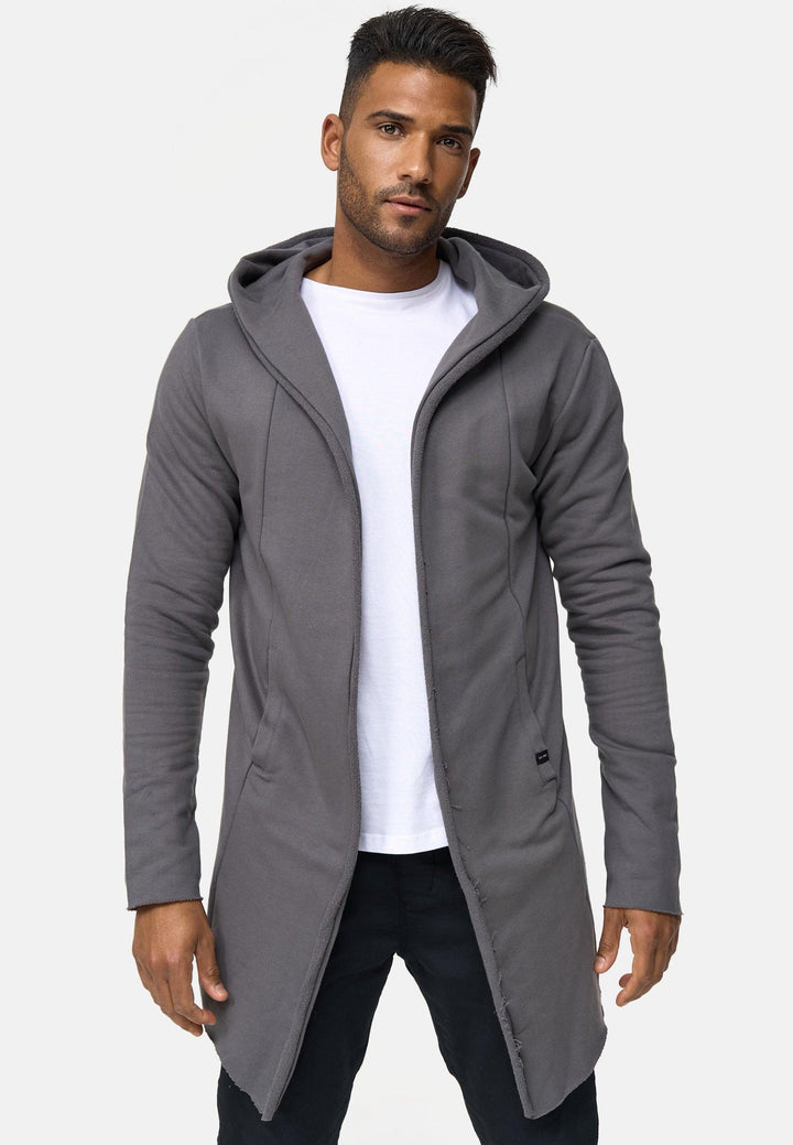 Indicode Herren Brekstad Oversize Sweatjacke mit Kapuze aus 100% Baumwolle - INDICODE