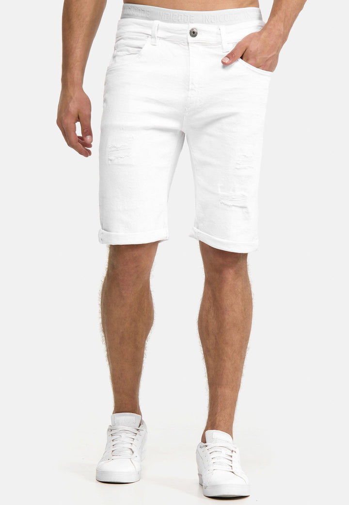 Indicode Herren Caden Jeans Shorts mit 5 Taschen aus 98% Baumwolle - INDICODE