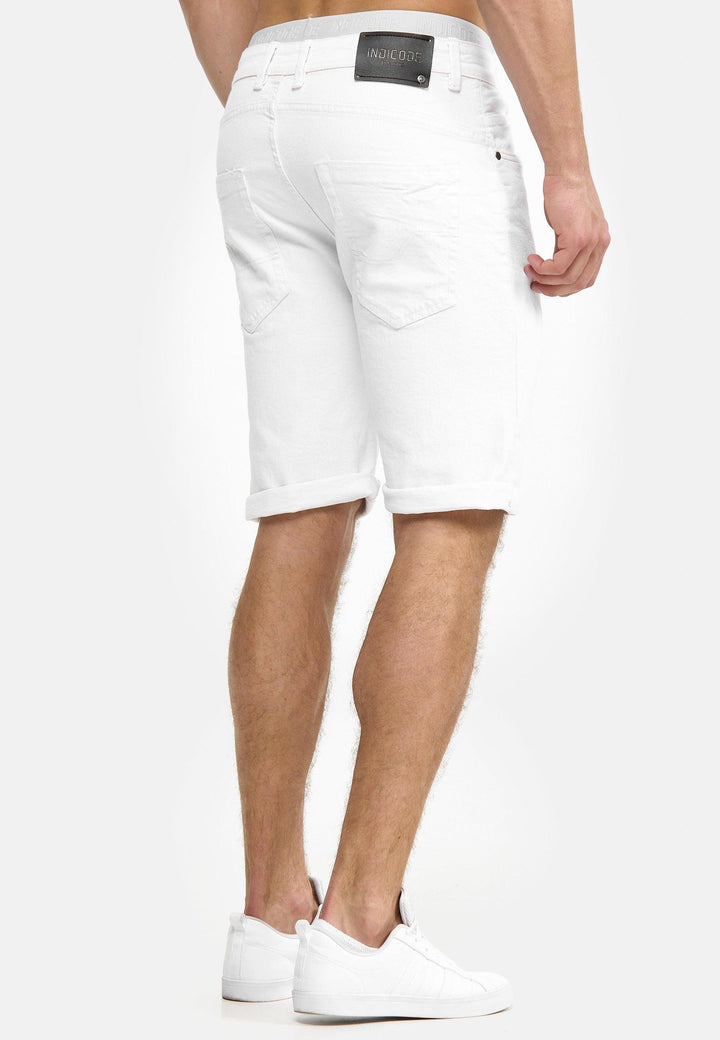 Indicode Herren Caden Jeans Shorts mit 5 Taschen aus 98% Baumwolle - INDICODE